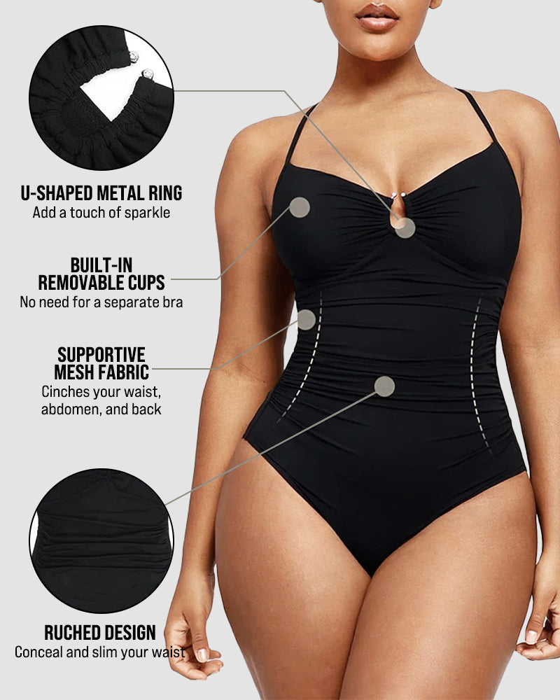 Camille™ | Maillot Sculptant avec Découpe – Silhouette Affinée, Confiance Assurée