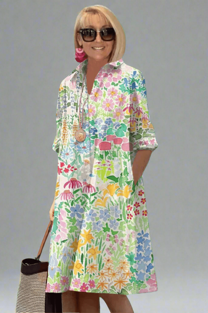 Nadine - Robe d'été florale luxe pour un style sans effort