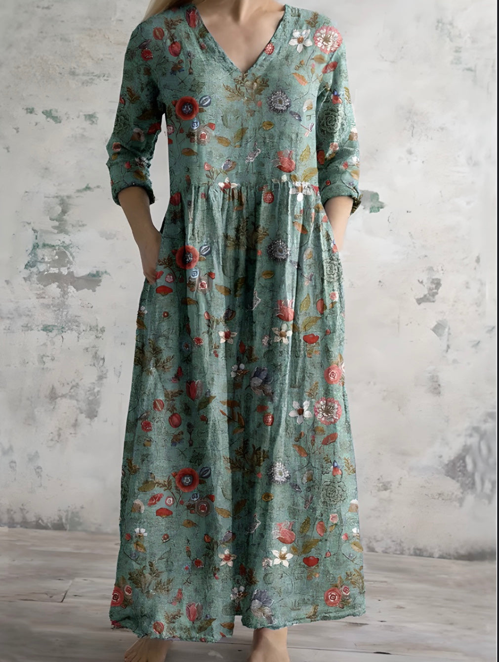 Celestine | Robe maxi avec imprimé floral vintage