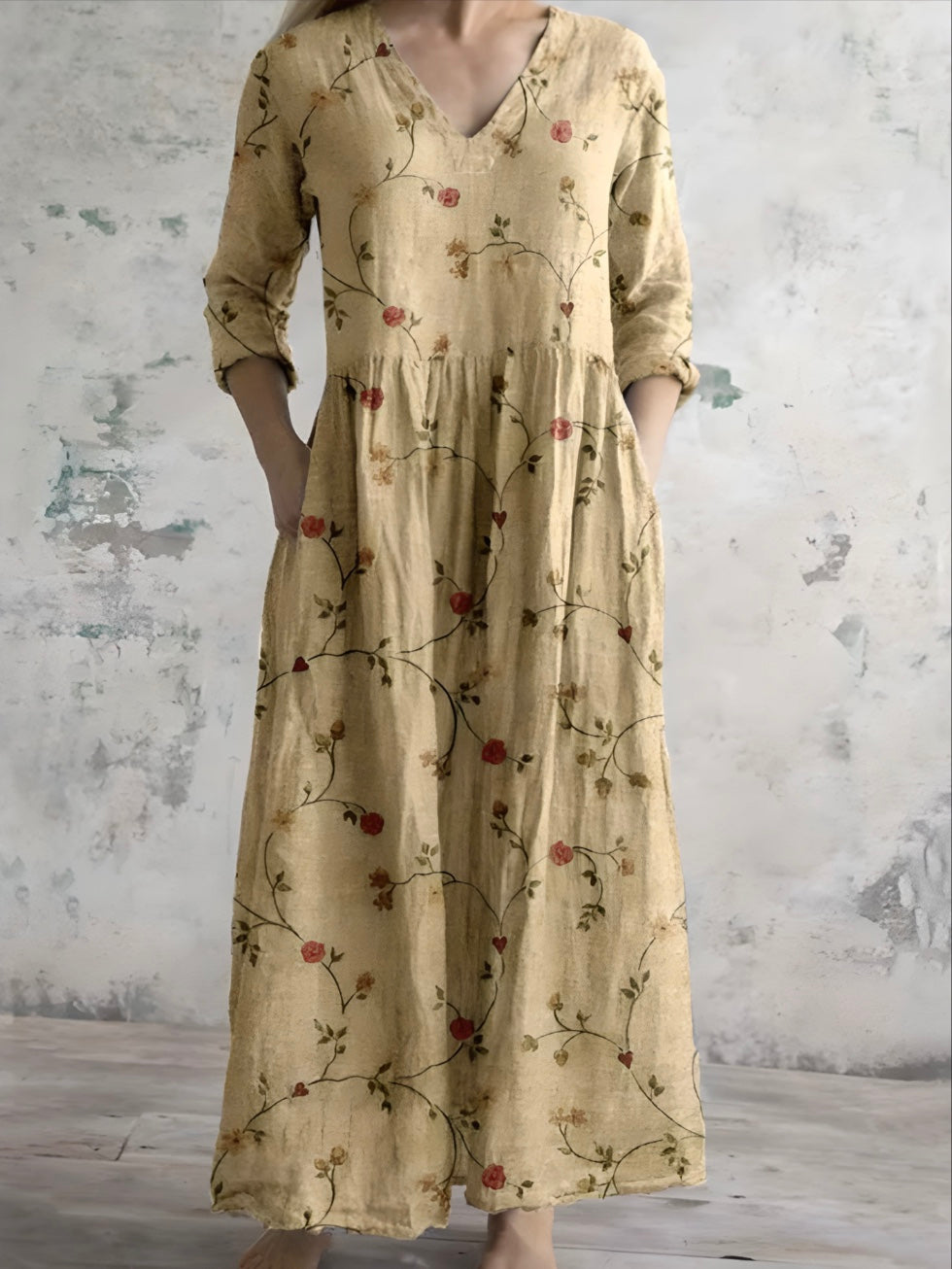 Celestine | Robe maxi avec imprimé floral vintage