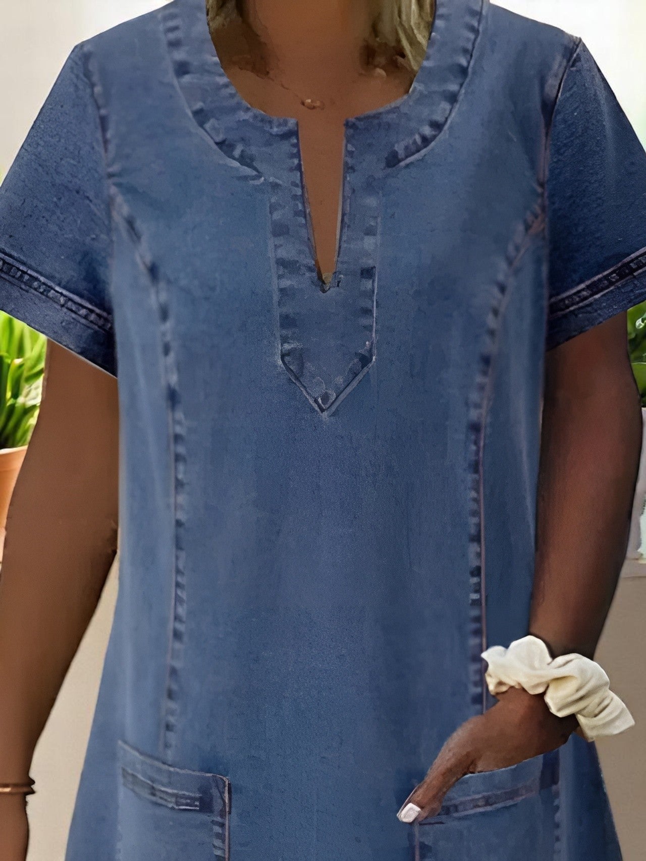 Julia™ | Robe en denim doux avec poches avant