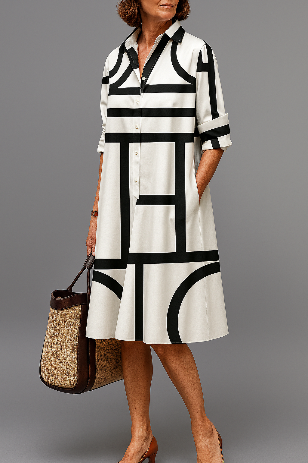 Brigitte - Robe Midi Luxe pour une Élégance Effortless