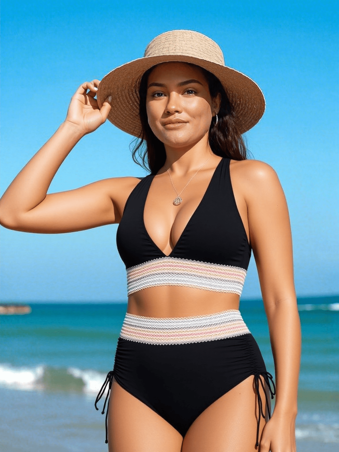 Linda™ | Bikini élégant, taille haute et sculptant