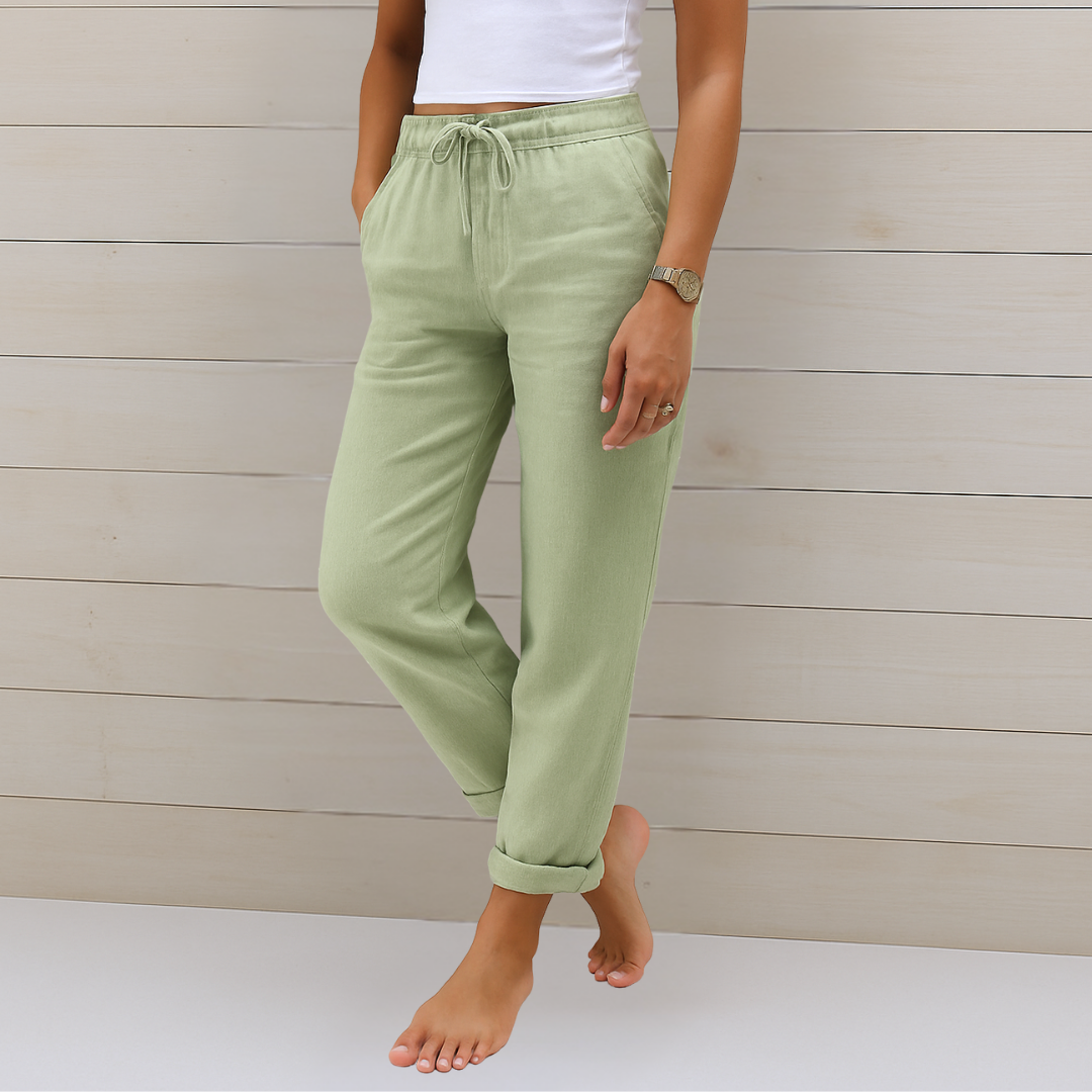 Cléophée™ | Pantalon en lin stretch premium ultra-confortable