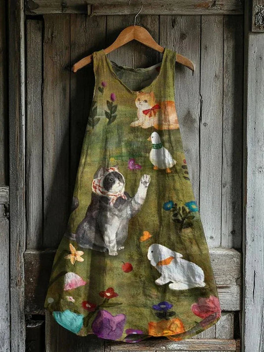 Marinette – Robe motif champêtre