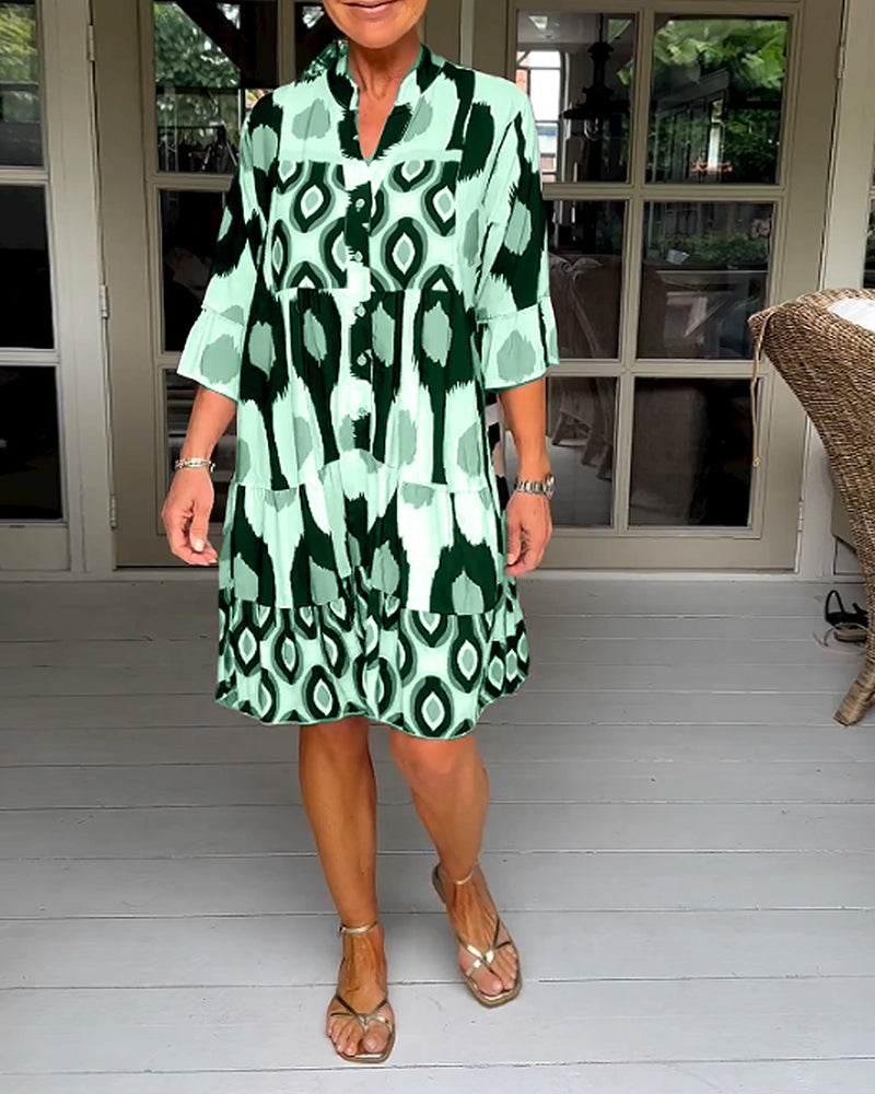 LaLune™ | Robe imprimée à manches 3/4