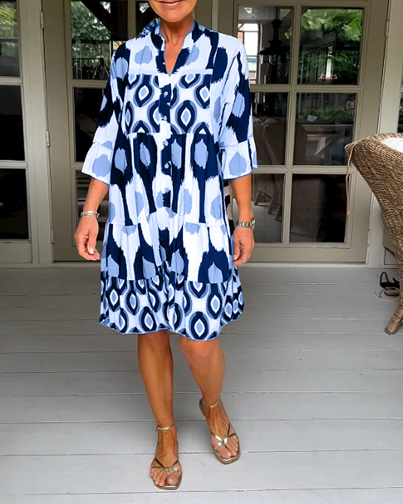 LaLune™ | Robe imprimée à manches 3/4