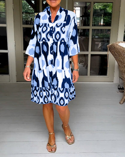 LaLune™ | Robe imprimée à manches 3/4