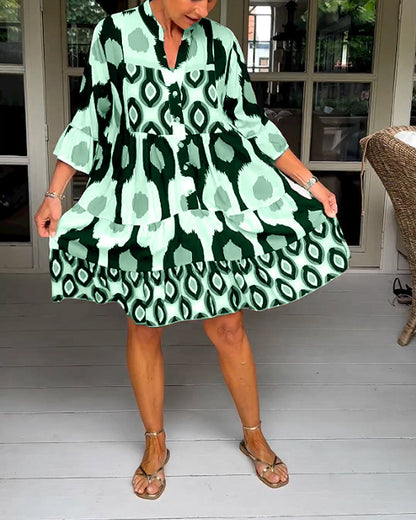LaLune™ | Robe imprimée à manches 3/4