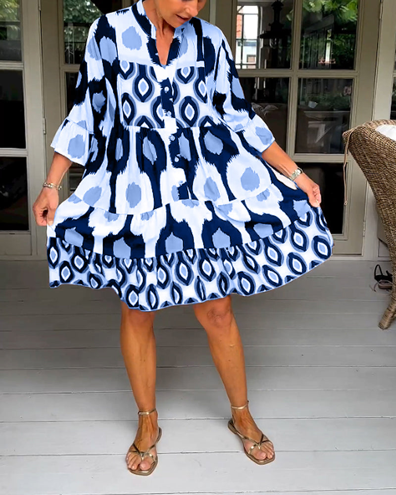 LaLune™ | Robe imprimée à manches 3/4