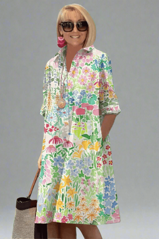 Nadine - Robe d'été florale luxe pour un style sans effort