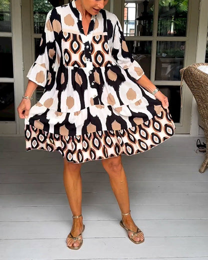 LaLune™ | Robe imprimée à manches 3/4