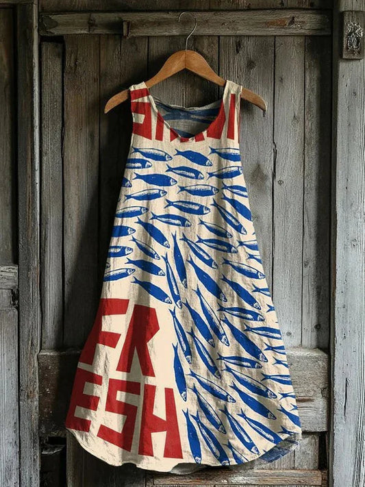 Marinette – Robe motif sardines