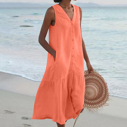 LYRA – ROBE D'ÉTÉ À COL EN V