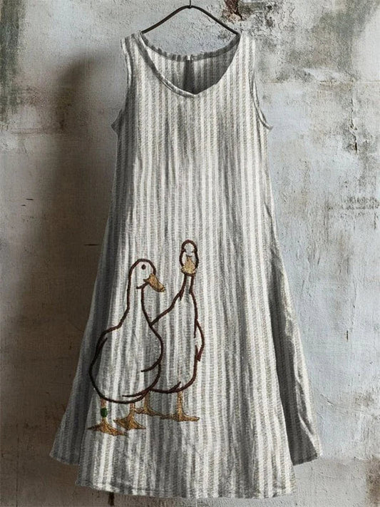 Mireille – Robe motif duo de canards