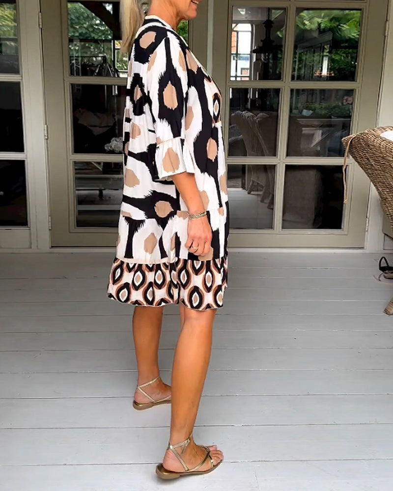 LaLune™ | Robe imprimée à manches 3/4