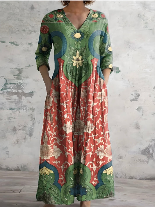 Celestine | Robe maxi avec imprimé floral vintage