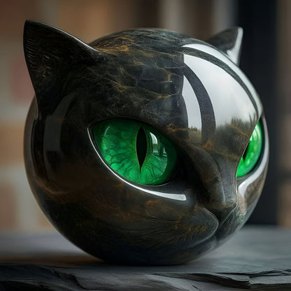 Noiraude™  | Sculpture de Chat Noir en Pierre