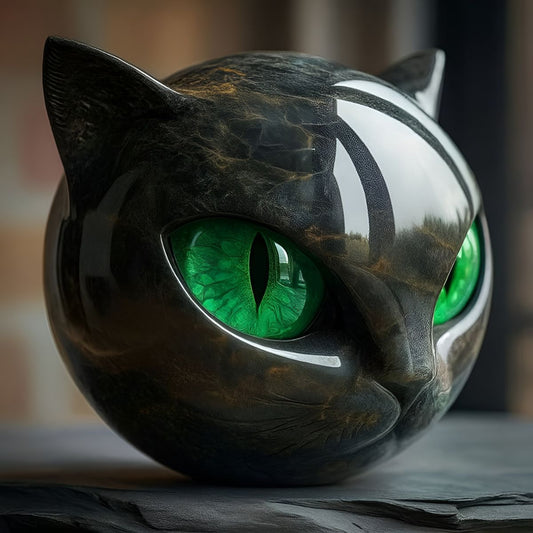 Noiraude™  | Sculpture de Chat Noir en Pierre