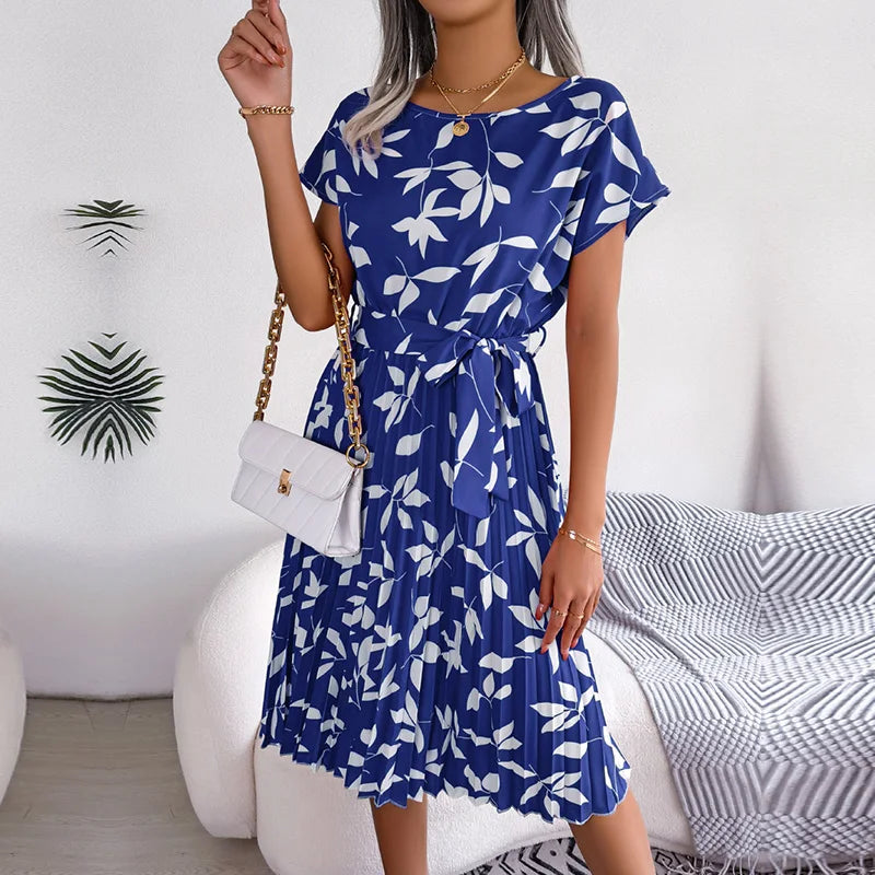 Émilie™ | Robe fleurie élégante à taille haute
