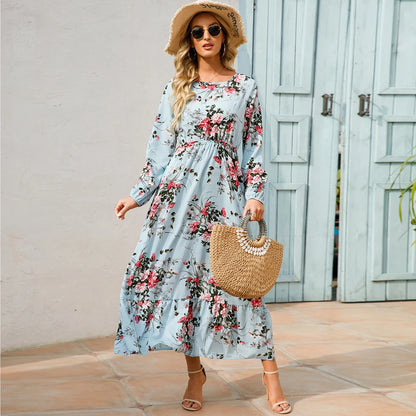 Camille™ | Robe longue bohème en chiffon – Taille haute