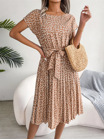 Émilie™ | Robe fleurie élégante à taille haute