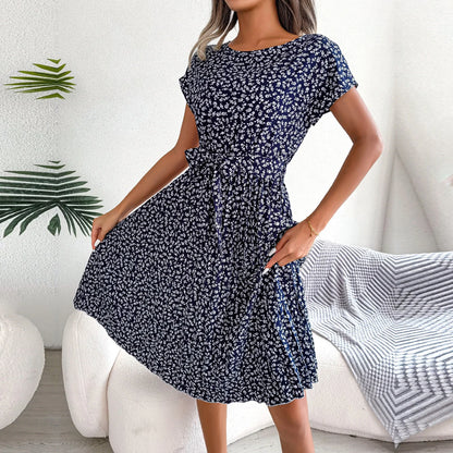 Émilie™ | Robe fleurie élégante à taille haute