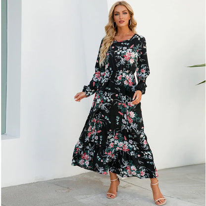 Camille™ | Robe longue bohème en chiffon – Taille haute