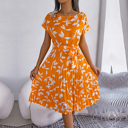 Émilie™ | Robe fleurie élégante à taille haute