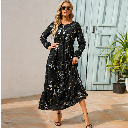 Camille™ | Robe longue bohème en chiffon – Taille haute