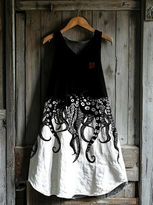 Sélène – Robe motif pieuvre