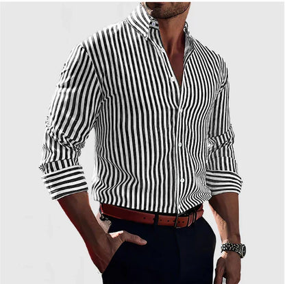 ÉTIENNE™ | Chemise à Rayures pour Homme – Élégant & Confiant