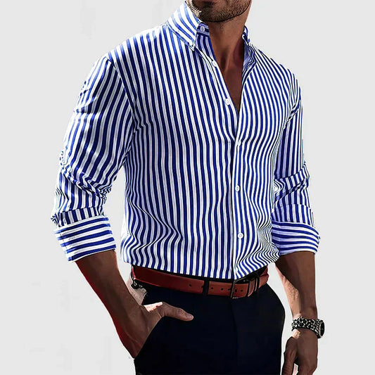 ÉTIENNE™ | Chemise à Rayures pour Homme – Élégant & Confiant
